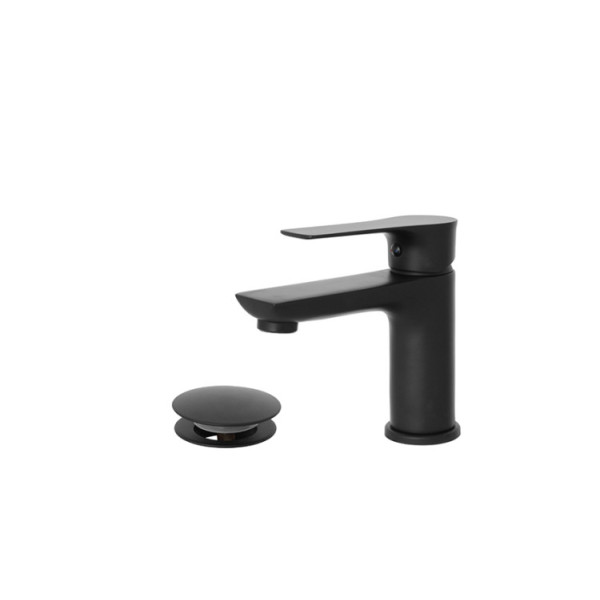 Miscelatore lavabo nero opaco serie Flat