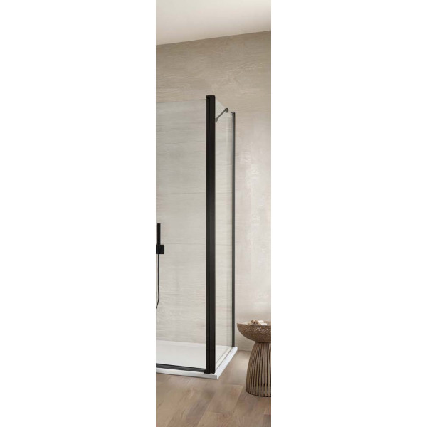 Parete fissa Saloon 80cm con profilo nero opaco linea Royal