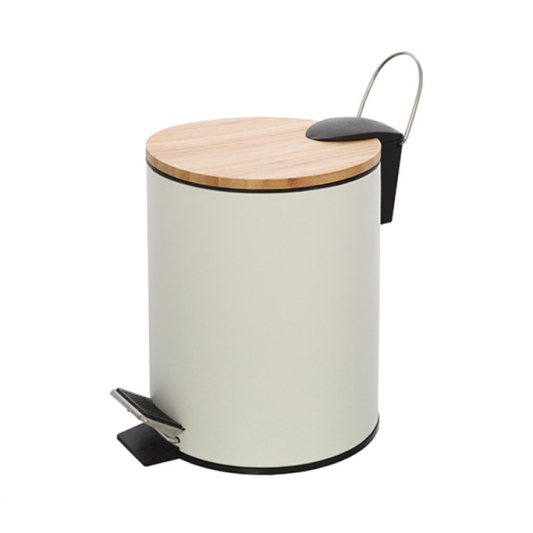 Pattumiera acciaio bianco e bambu' linea Haiti