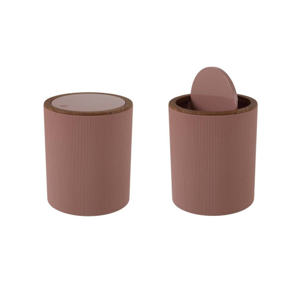 Pattumiera in plastica PS e ABS rosa 5 Lt linea London