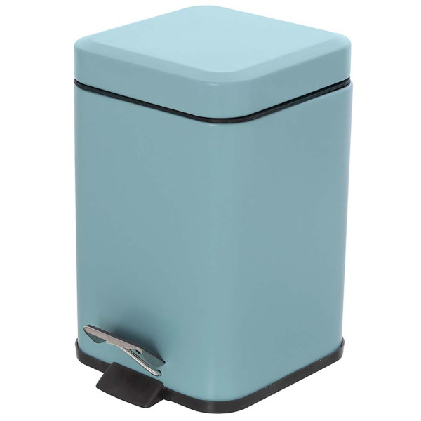 Pattumiera quadrata in acciaio acqua marina 3 Lt