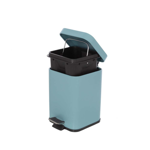 Pattumiera quadrata in acciaio acqua marina 3 Lt