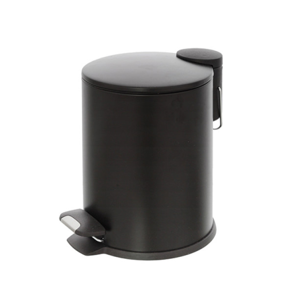 Pattumiera tonda in acciaio nero 3 Lt coperchio slim