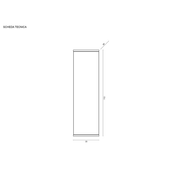 Pensile bagno Kann&egrave; L33xH112 in mdf e pvc blu