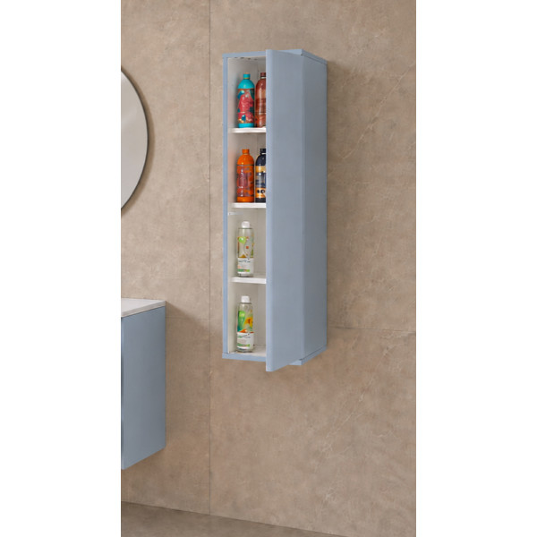 Pensile bagno Kann&egrave; L33xH112 in mdf e pvc celeste