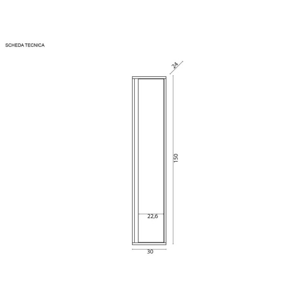 Pensile Fabula L30xH150 in nobilitato melaminico cemento