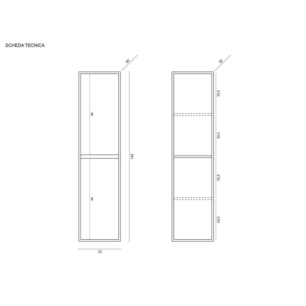 Pensile Mose L35xH142cm in nobilitato melaminico verde