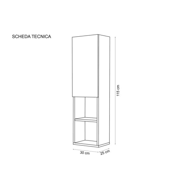 Pensile Pastello L30xH115 in nobilitato melaminico tortora