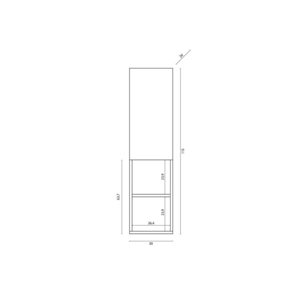 Pensile Pastello L30xH115 in nobilitato melaminico tortora
