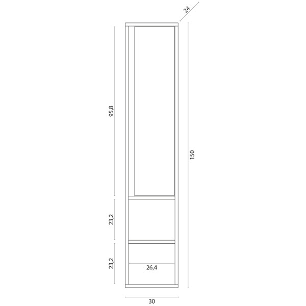 Pensile Shelf in nobilitato melaminico rovere di bordeaux