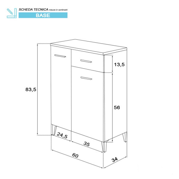 Pensile Stella 60cm in nobilitato melaminico rovere