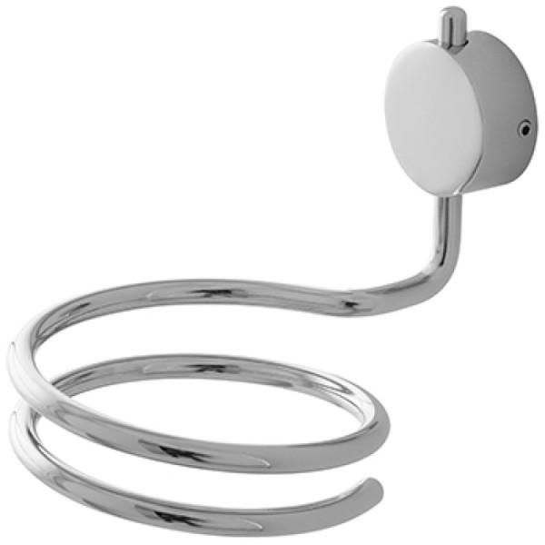 Porta asciugacapelli in acciaio cromato linea Plaza