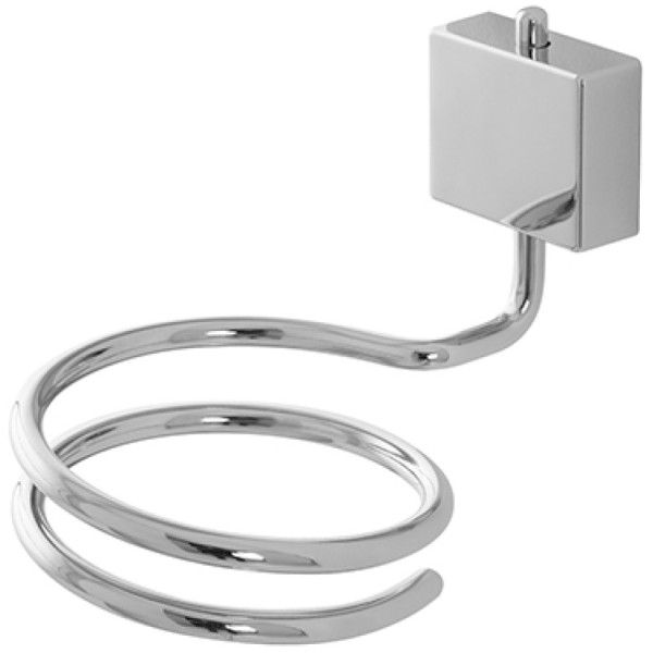 Porta asciugacapelli in acciaio cromato linea Velvet