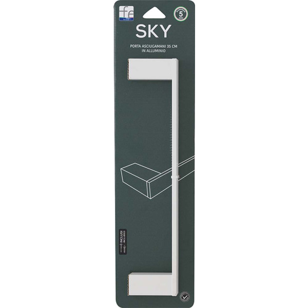 Porta asciugamani in alluminio bianco 35cm Sky