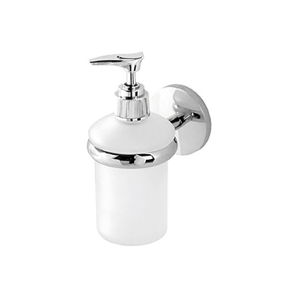 Porta dispenser cromo e vetro satinato linea Bora