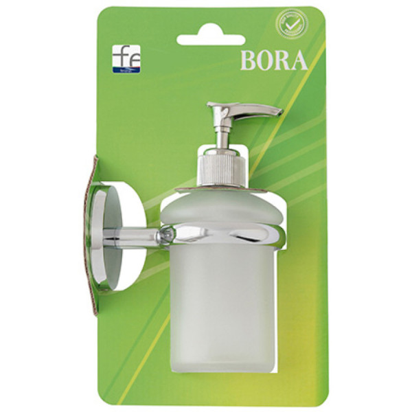 Porta dispenser cromo e vetro satinato linea Bora