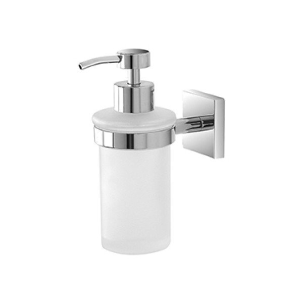 Porta dispenser in acciaio cromato e vetro linea Easy