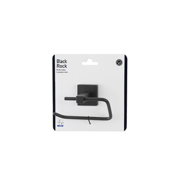 Porta rotolo in acciaio nero linea Black Rock