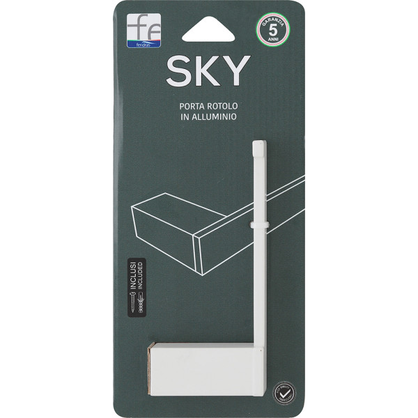 Porta rotolo in alluminio bianco Sky