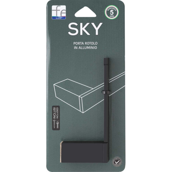 Porta rotolo in alluminio nero Sky