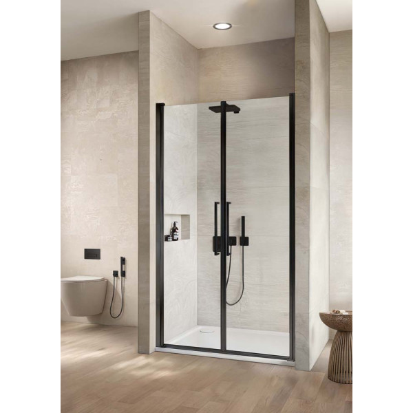 Porta Saloon 80cm con profilo nero opaco linea Royal