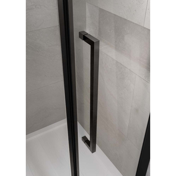 Porta Saloon 80cm con profilo nero opaco linea Royal