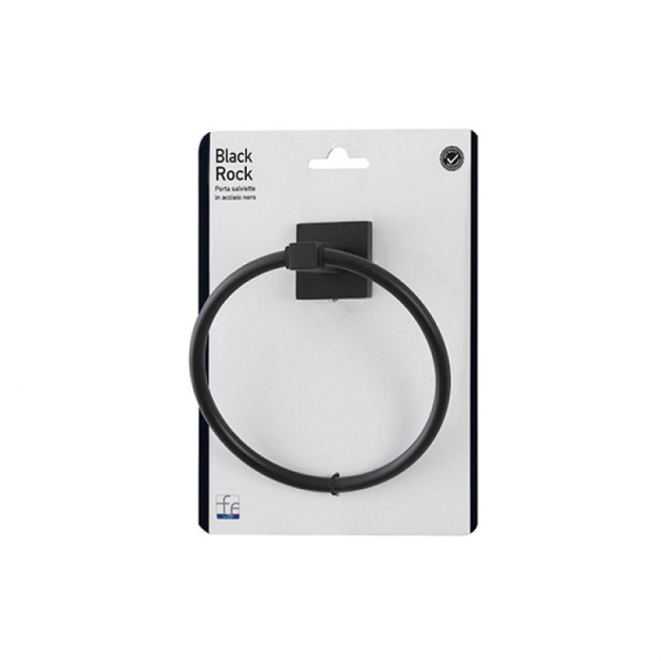 Porta salviette in acciaio nero linea Black Rock