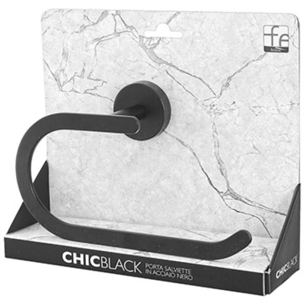 Porta salviette in acciaio nero linea Chic Black