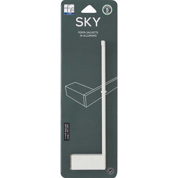 Porta salviette in alluminio bianco Sky