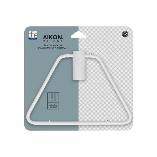 Porta salviette in cromall e alluminio bianco linea Aikon