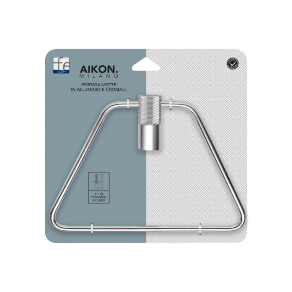 Porta salviette in cromall e alluminio cromo linea Aikon