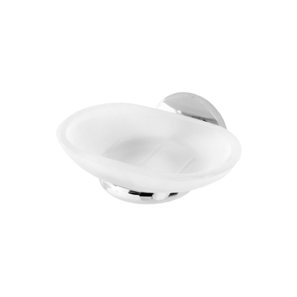 PORTA SAPONE CROMO/VETRO SATINATO SERIE BORA
