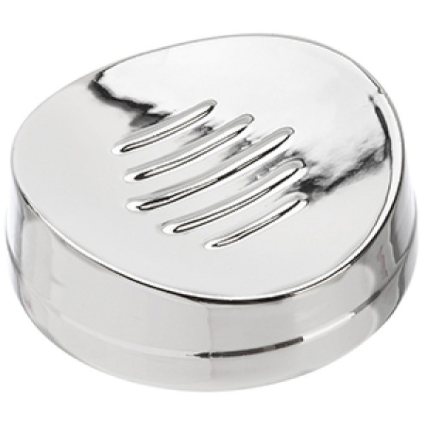 Portasapone in ceramica effetto cromato linea Krom