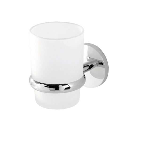 PORTASPAZZOLINO CROMO/VETRO SATINATO  BORA