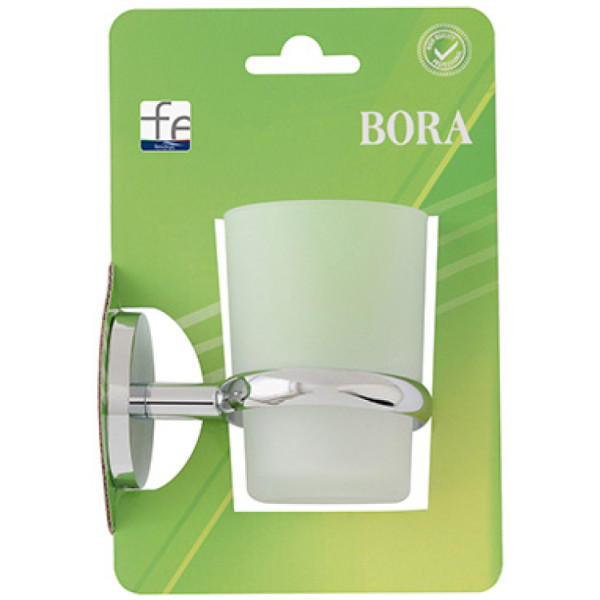 PORTASPAZZOLINO CROMO/VETRO SATINATO  BORA