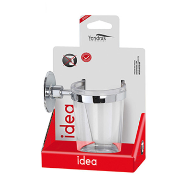 Portaspazzolino in acciaio cromato e abs linea Idea