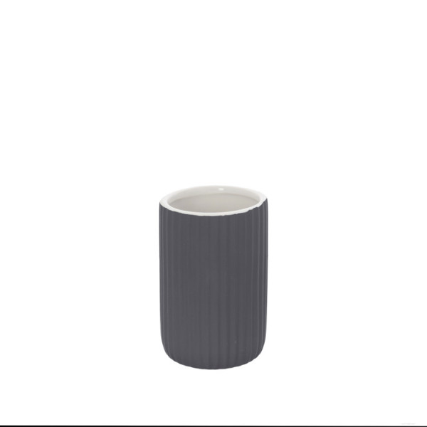 PORTASPAZZOLINO IN CERAMICA GRIGIO LINEA COLOR