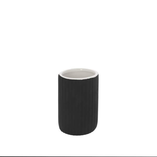 PORTASPAZZOLINO IN CERAMICA NERO LINEA COLOR