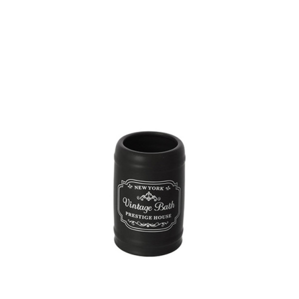 Portaspazzolino in ceramica nero linea New york