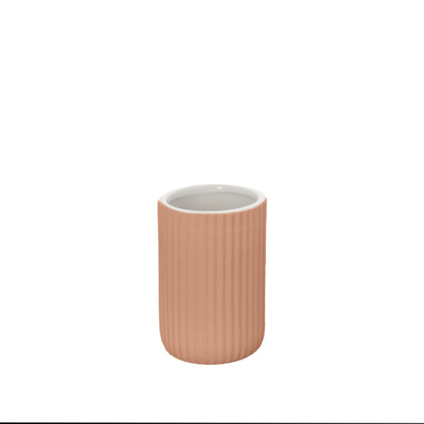 PORTASPAZZOLINO IN CERAMICA ROSA LINEA COLOR