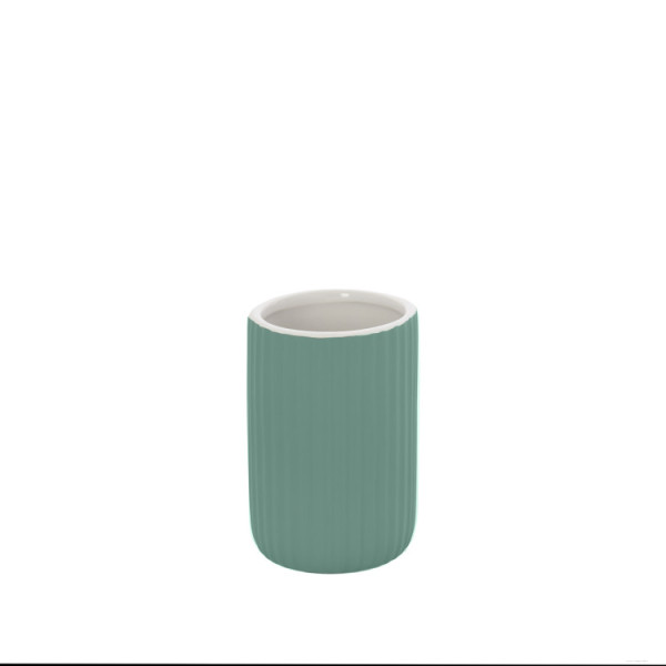 PORTASPAZZOLINO IN CERAMICA VERDE LINEA COLOR