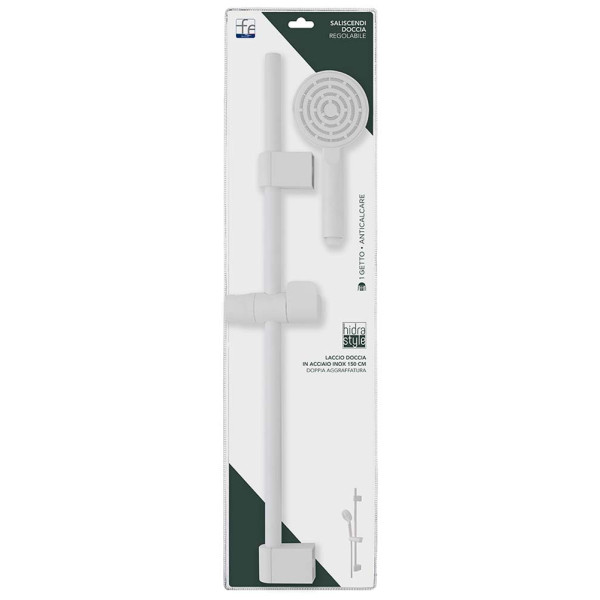 Saliscendi con doccetta tonda bianco hidra Style