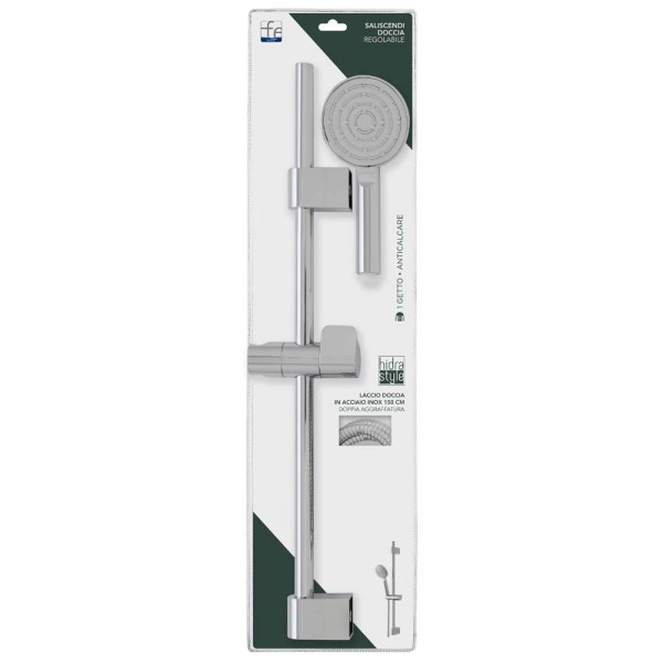 Saliscendi con doccetta tonda cromo Hidra Style