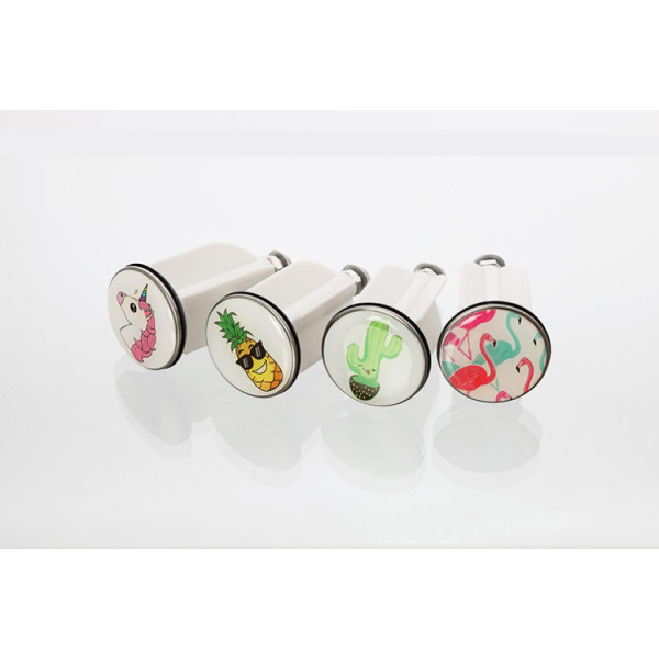 Saltello in acciaio e abs 38 mm con decorazioni