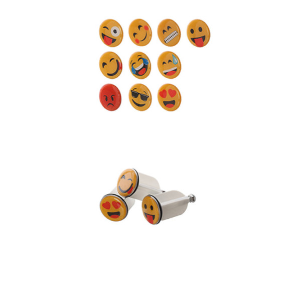 Saltello in acciaio e abs 38 mm Emoticons