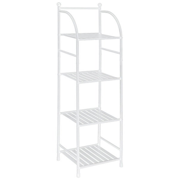 Scaffale quattro ripini in metallo bianco