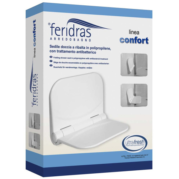 Sedile doccia a ribalta in polipropilene