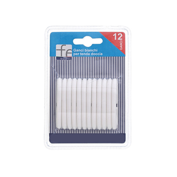 Set 12 ganci doccia bianchi