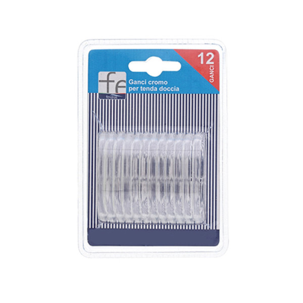 Set 12 ganci doccia trasparenti