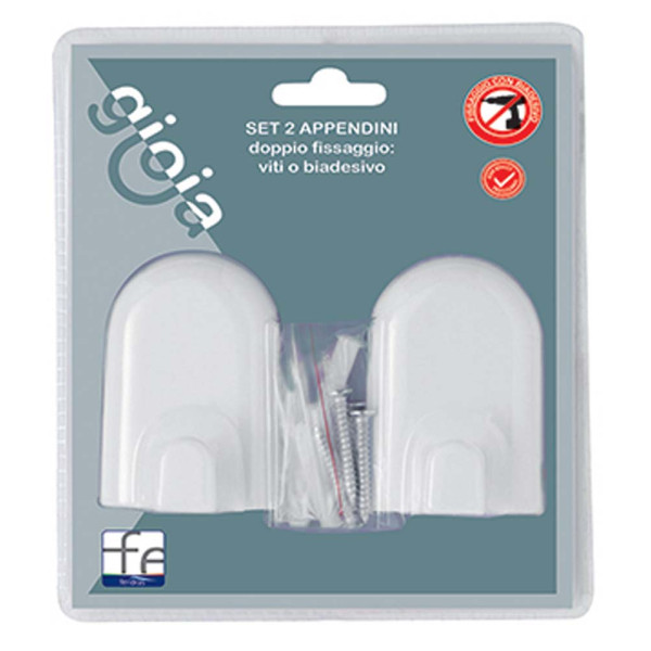 Set 2 appendini in abs bianco linea Gioia